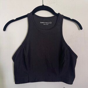 Outdoor Voices Women's Small Athena Crop Racerback Top Black 3549 - T9